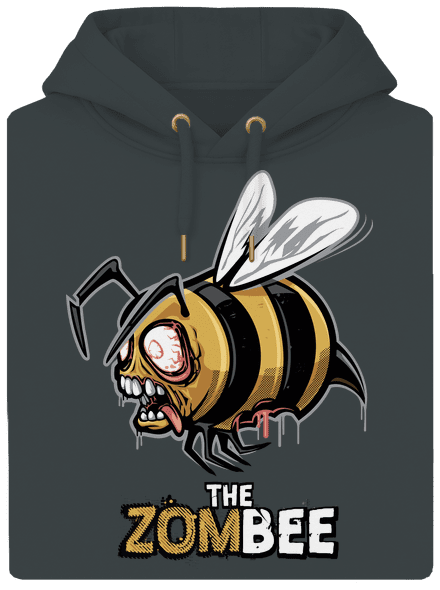 ZomBee - žltá unisex mikina premium Charcoal