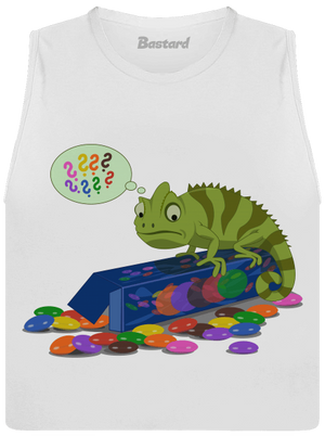 Zmätený chameleón dámske tielko voľné White