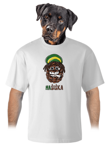 Hašiška unisex tričko oversized White