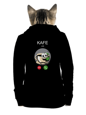 Kafe volá dámska mikina na zips Black