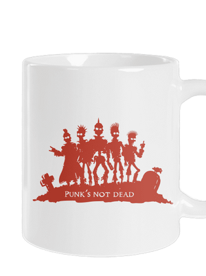 Punks Not Dead klasický hrnček White