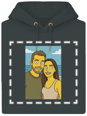 Simpsonovi z vlastnej fotky unisex mikina premium Charcoal