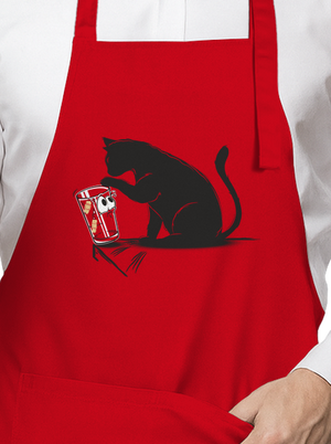 Mačka a pohár zástera Red