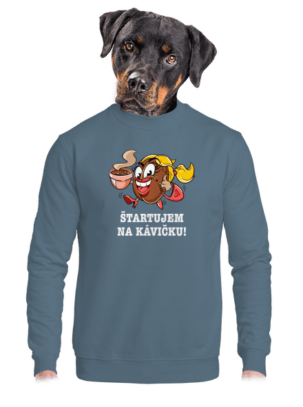 Štartujem na kávičke unisex mikina bez kapucne Nordic Blue