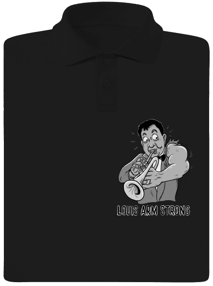 Louis Armstrong pánska polokošeľa Black