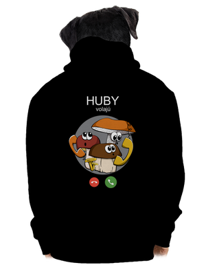 Huby volajú pánska mikina na zips Black