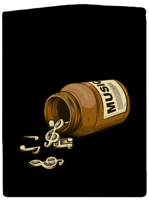 Music Pills pánska mikina na zips Black