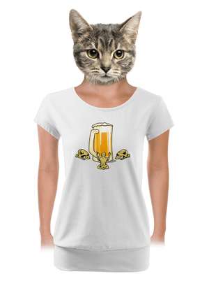 Piviště dámske tričko s lemom White