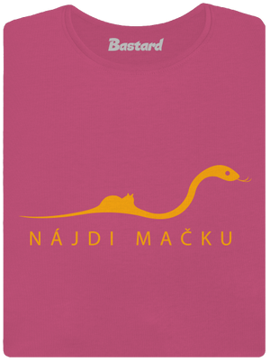 Nájdi mačku dámske tričko s lemom Magenta