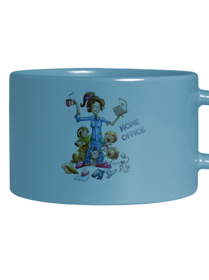 Mamičky home office hrnček makronka Blue Macaron