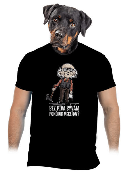 Neklidný bez piva pánske tričko Black