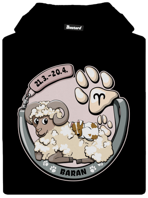 Psí horoskop: Baran detská mikina klokanka Black