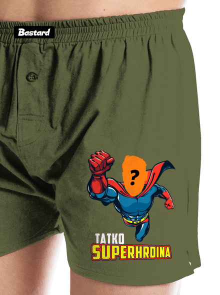 Tatko superhrdina pánske trenky Khaki