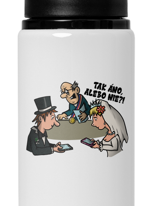 Svadobný obrad flaša na vodu White