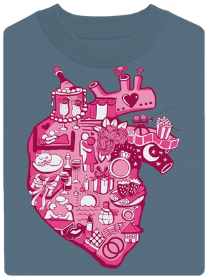 Srdce bije pre unisex mikina bez kapucne Nordic Blue