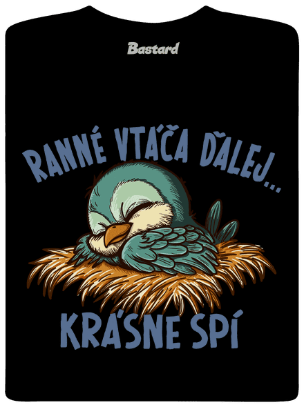 Ranné vtáča spí pánske dlhý rukáv Black