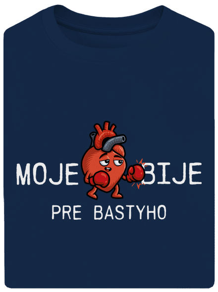 Moje srdce bije unisex tričko oversized Midnight Blue