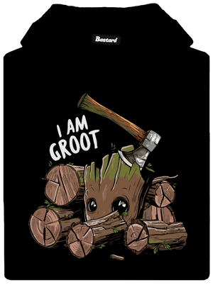 I Am Groot pánska mikina klokanka Black
