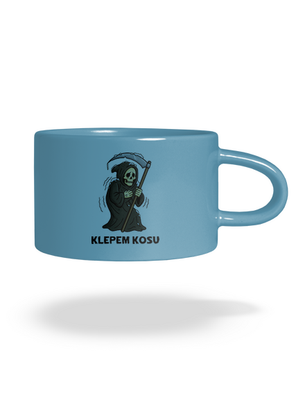 Klepem kosu hrnček makronka Blue Macaron