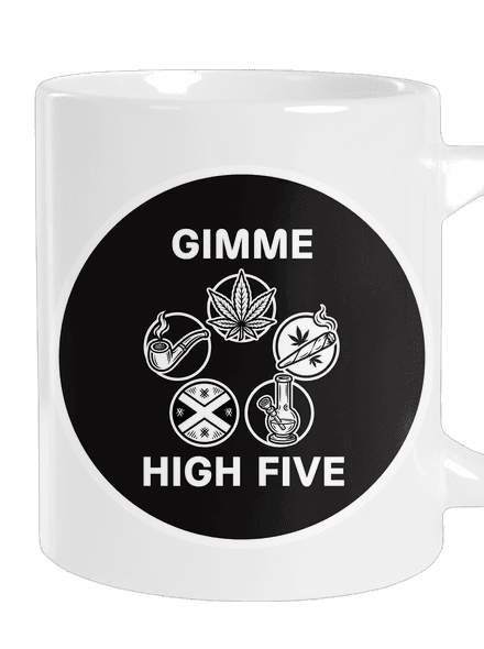 Gimme high five veľký hrnček White
