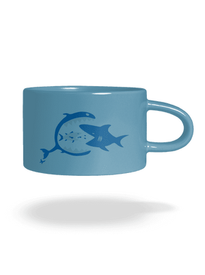 Rybky hrnček makronka Blue Macaron