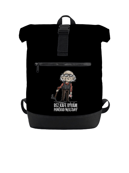 Neklidný bez kafe batoh Black