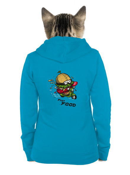 Fast Food dámska mikina na zips Blue Atol