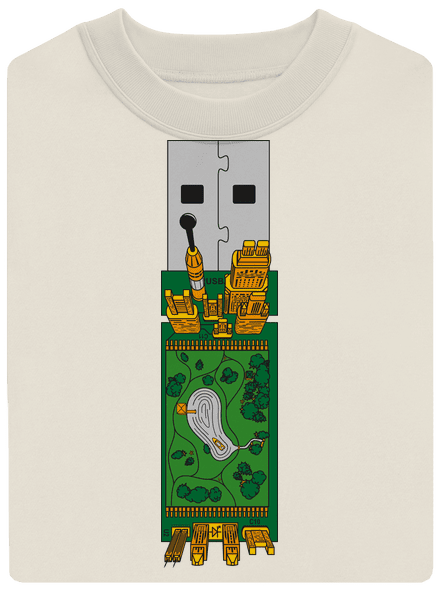 USB city unisex mikina bez kapucne Off White