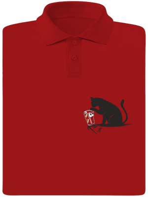 Mačka a pohár pánska polokošeľa Red Mal