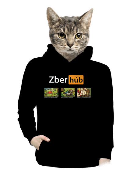 Zber húb dámska mikina klokanka Black
