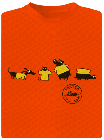 Testované na zvieratách pánske športové tričko Neon Orange