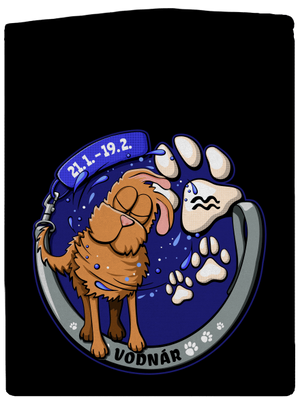 Psí horoskop: Vodnár pánska mikina na zips Black