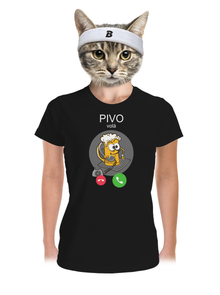 Pívo volá dámske športové tričko Black