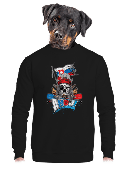 Ahoj unisex mikina bez kapucne Black
