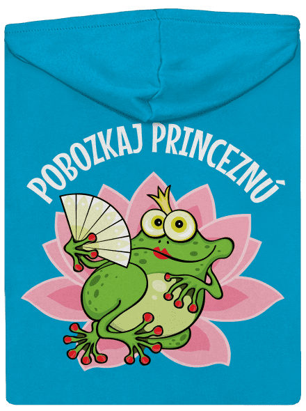 Pobozkaj princeznú a princa dámska mikina na zips Blue Atol
