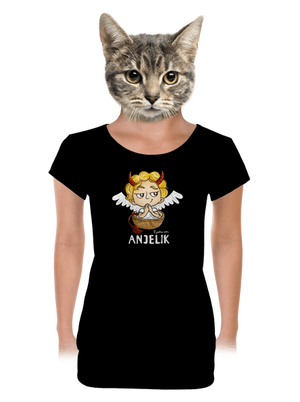 Anjelik dámske tričko s lemom Black