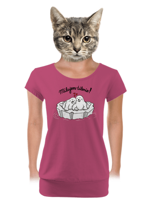 Milujem túlenie dámske tričko s lemom Magenta