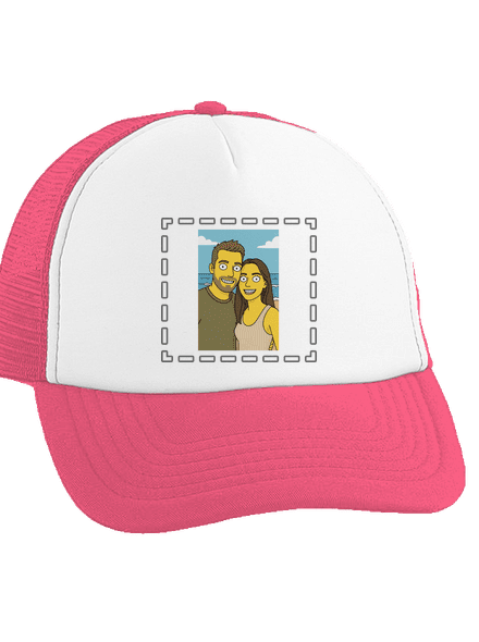 Simpsonovi z vlastnej fotky šiltovka truckerka Fluorescent Pink cap