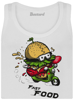 Fast Food dámske tielko klasické White