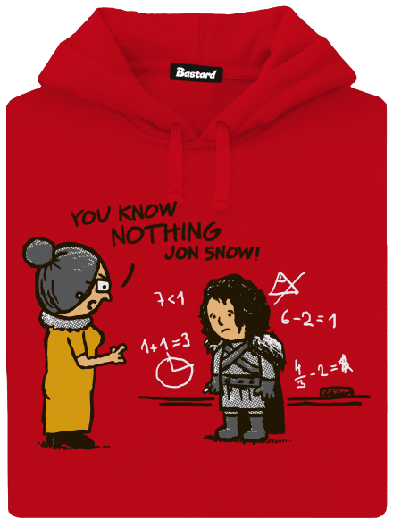 You Know Nothing pánska mikina klokanka Red