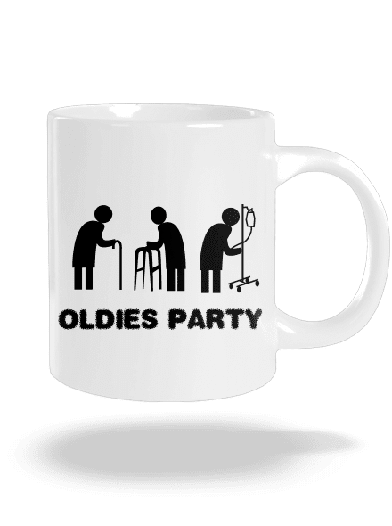 Oldies party veľký hrnček White