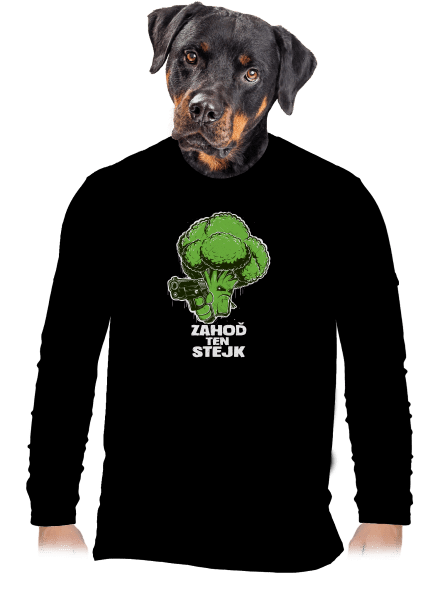 Zahoď ten stejk pánske dlhý rukáv Black