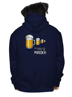 Pivečka pánska mikina na zips Navy