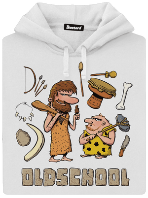 Oldschool dámska mikina klokanka White