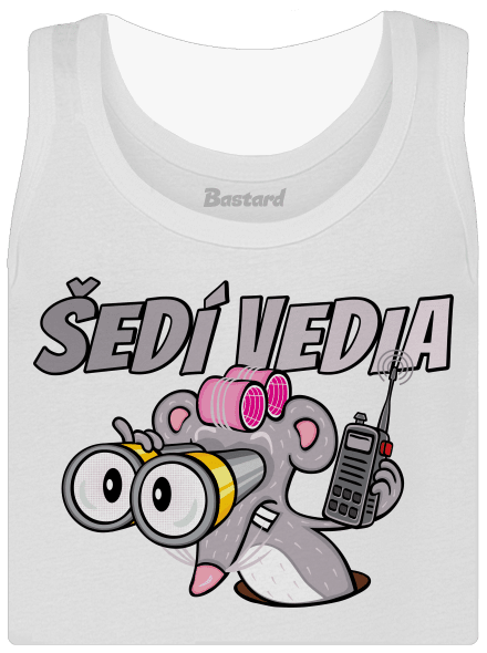 Šedí vedia - myš dámske tielko klasické White