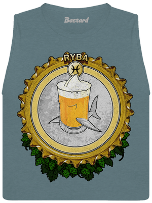 Pivný horoskop: Ryba dámske tielko voľné Heather Deep Teal