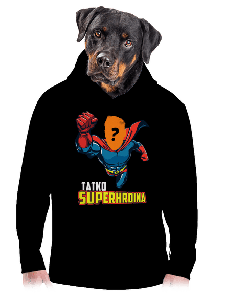 Tatko superhrdina pánska mikina klokanka Black
