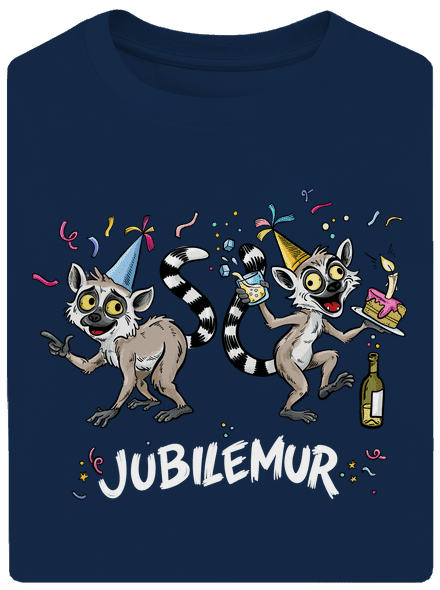 Jubilemur unisex tričko oversized Midnight Blue