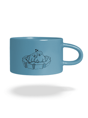 Milujem túlenie hrnček makronka Blue Macaron