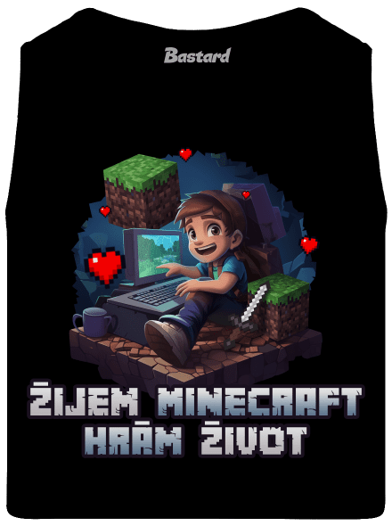 Žijem Minecraft pánske tielko Black